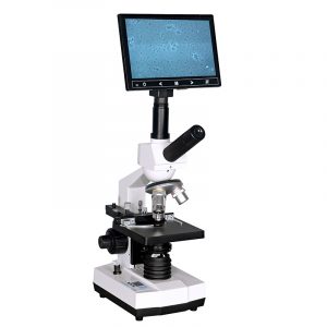 Microscopio digital calefactado con pantalla de 9 pulgadas